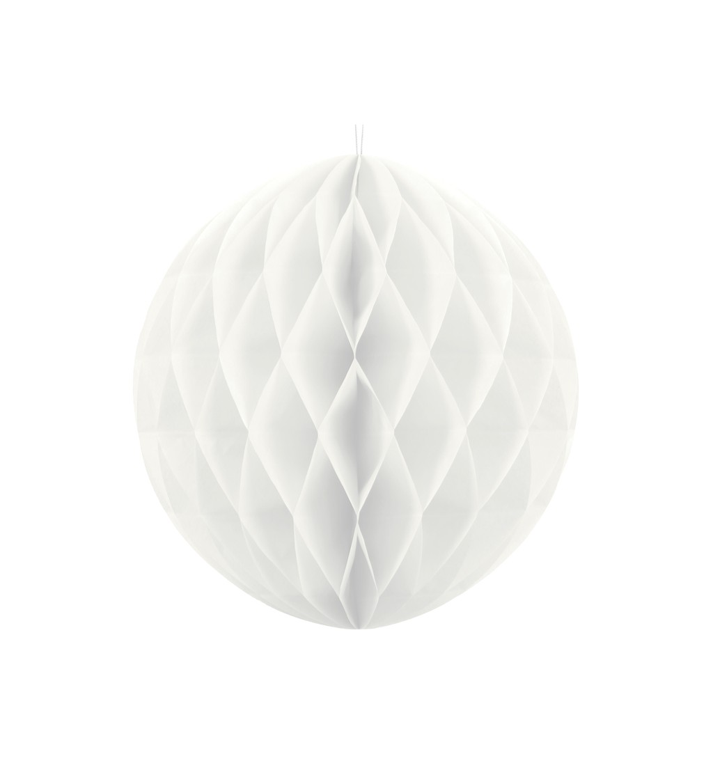 Papírová dekorativní koule - bílá II