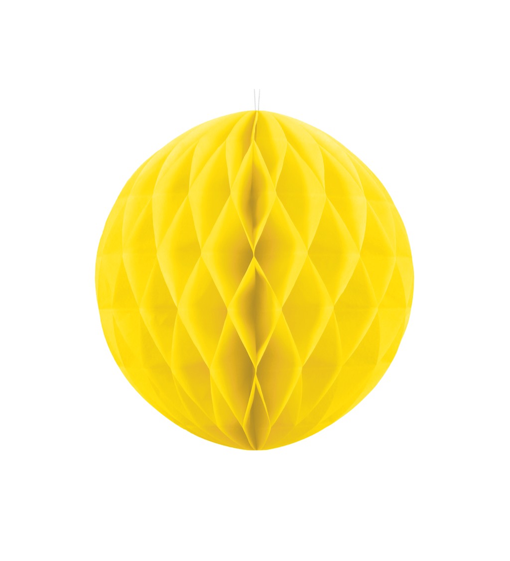 Papírová dekorativní koule - žlutá II