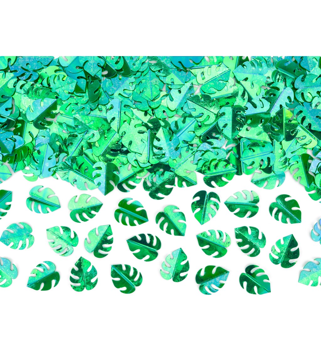 Konfety metalické Listy - zelené