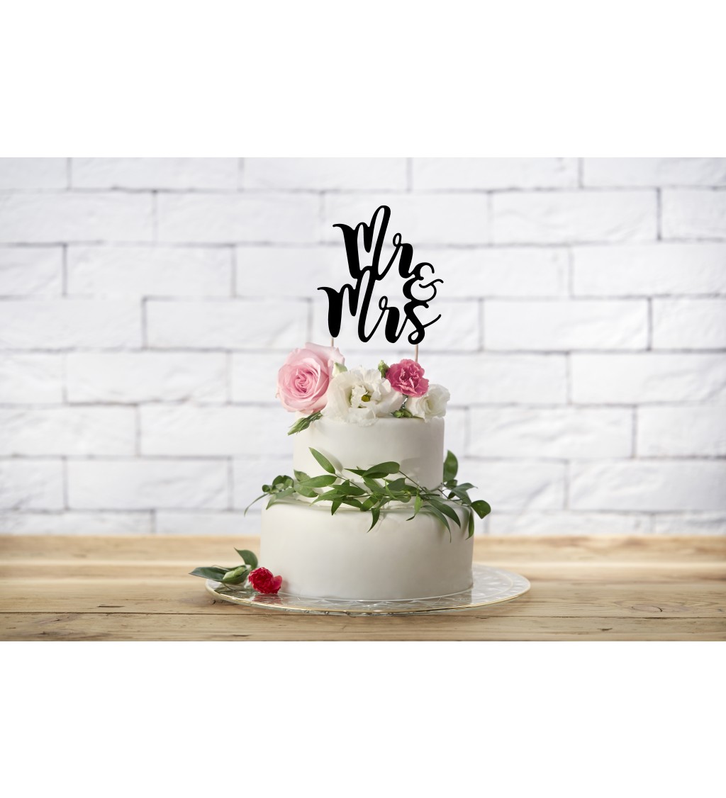 Nápis na svatební dort "Mr & Mrs"