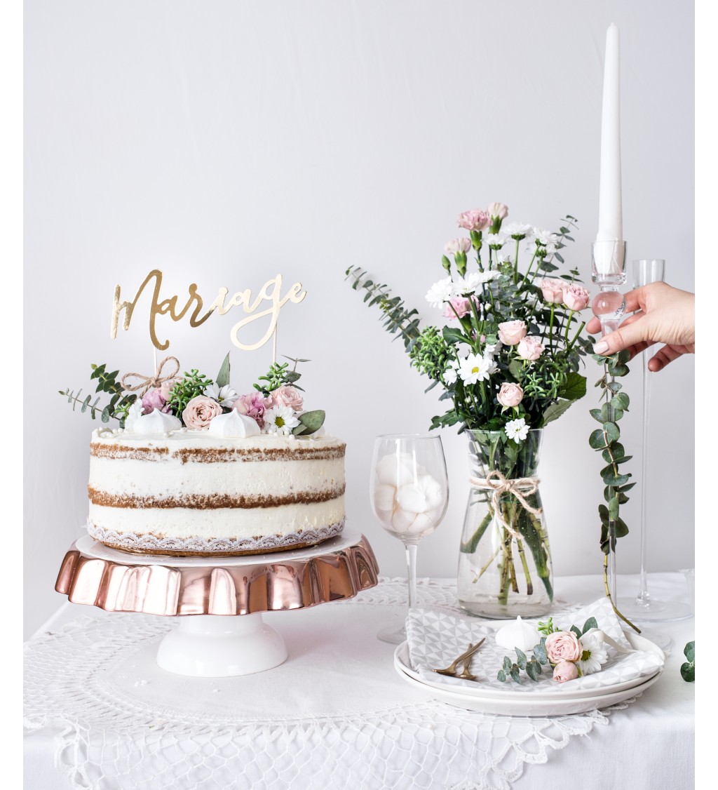 Stylový nápis na svatební dort "MARIAGE"
