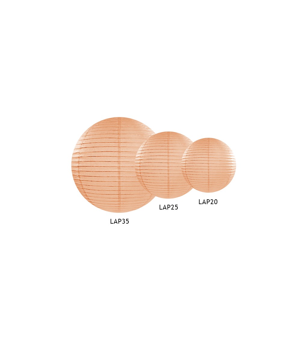 Světle oranžový papírový lampión - 35 cm