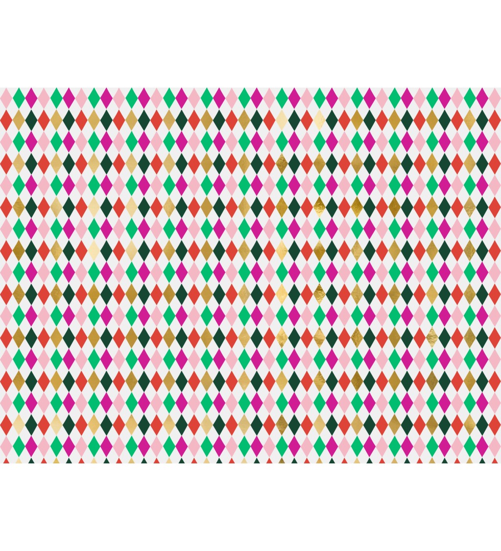 Dárkový papír s barevnými kosočtverci