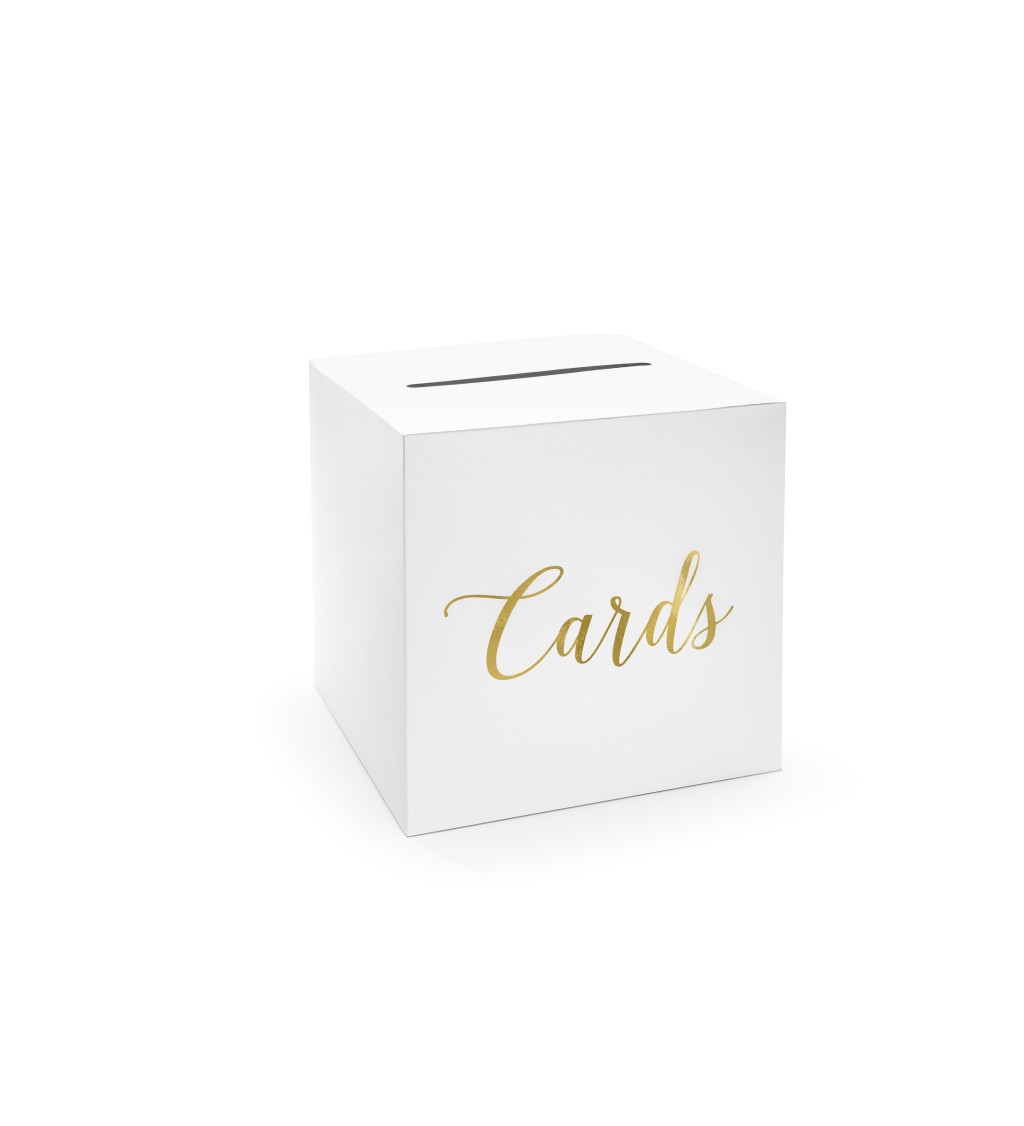 Krabice na svatební přání - bílo-zlatá