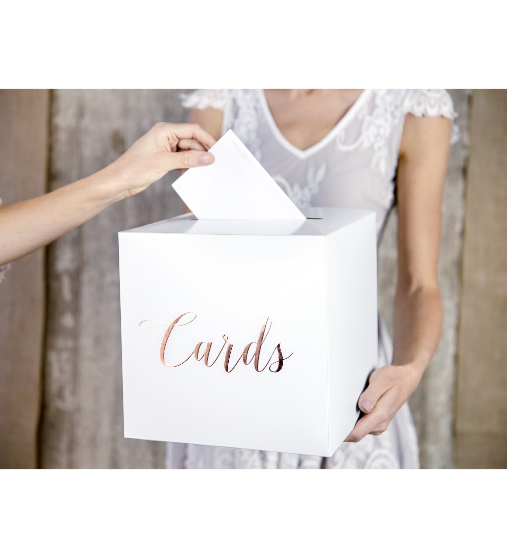 Krabice na svatební přání - Cards, rose gold
