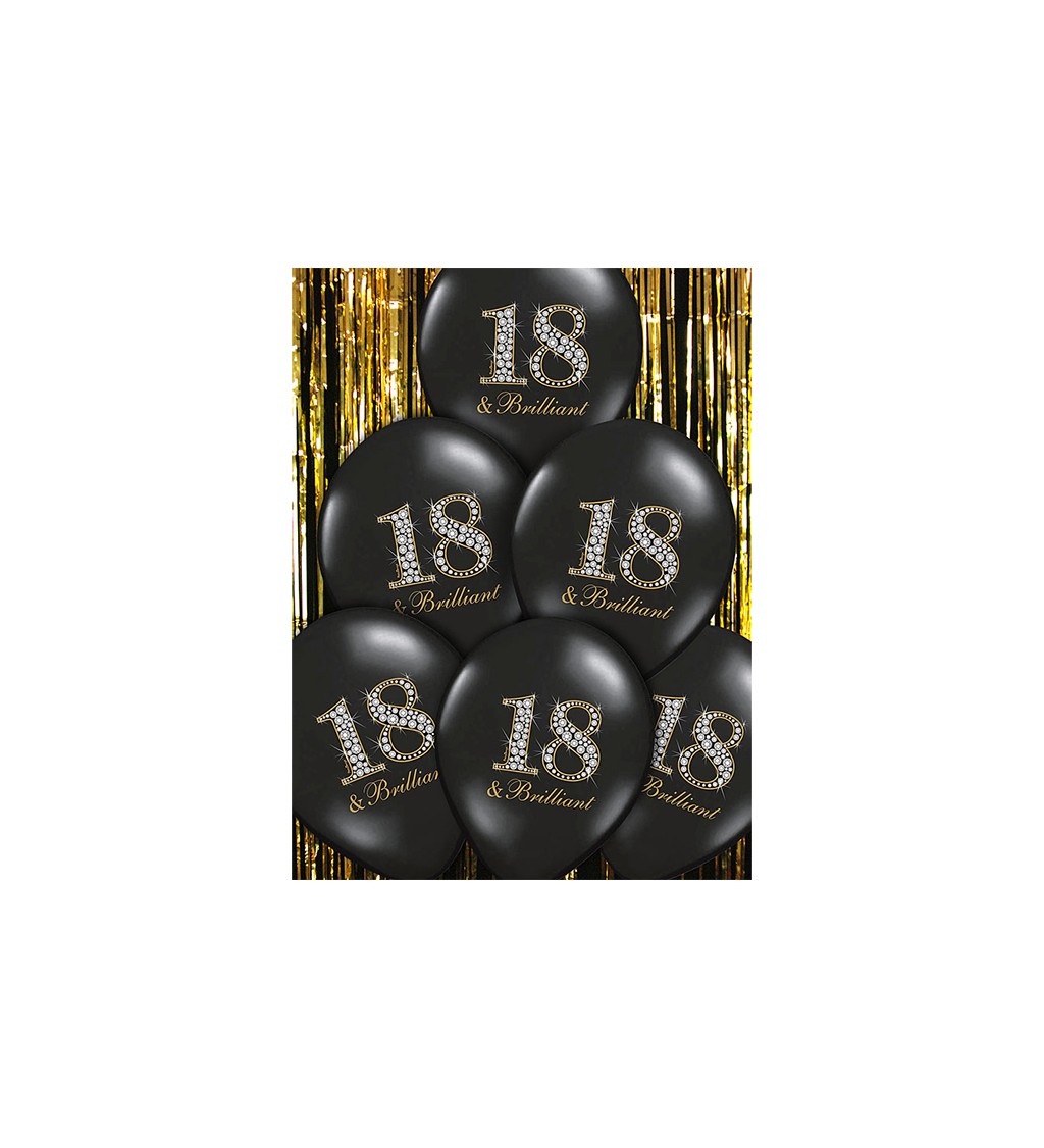 Černé balonky s číslem 18