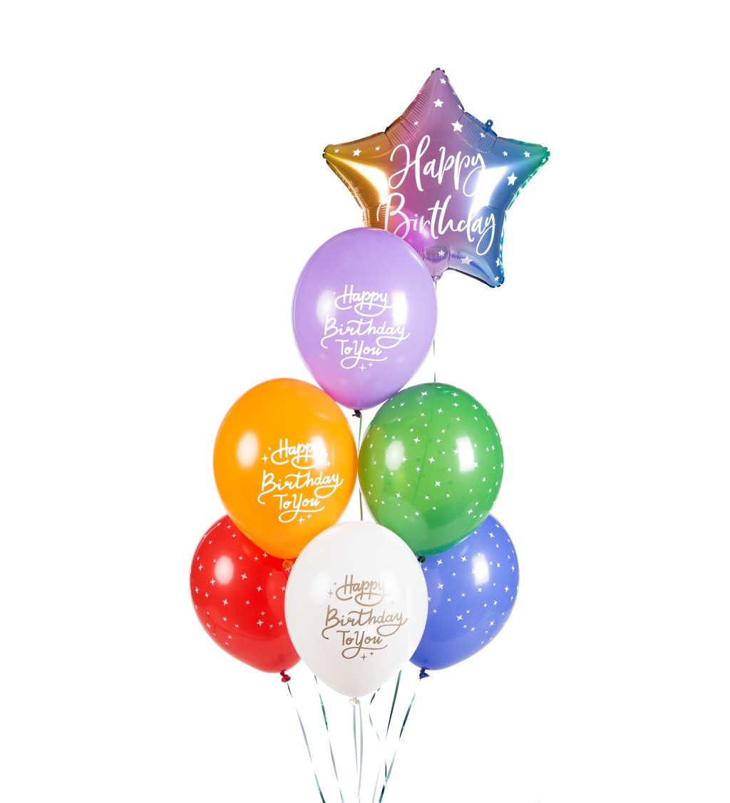 Latexové balónky Happy Birthday mix