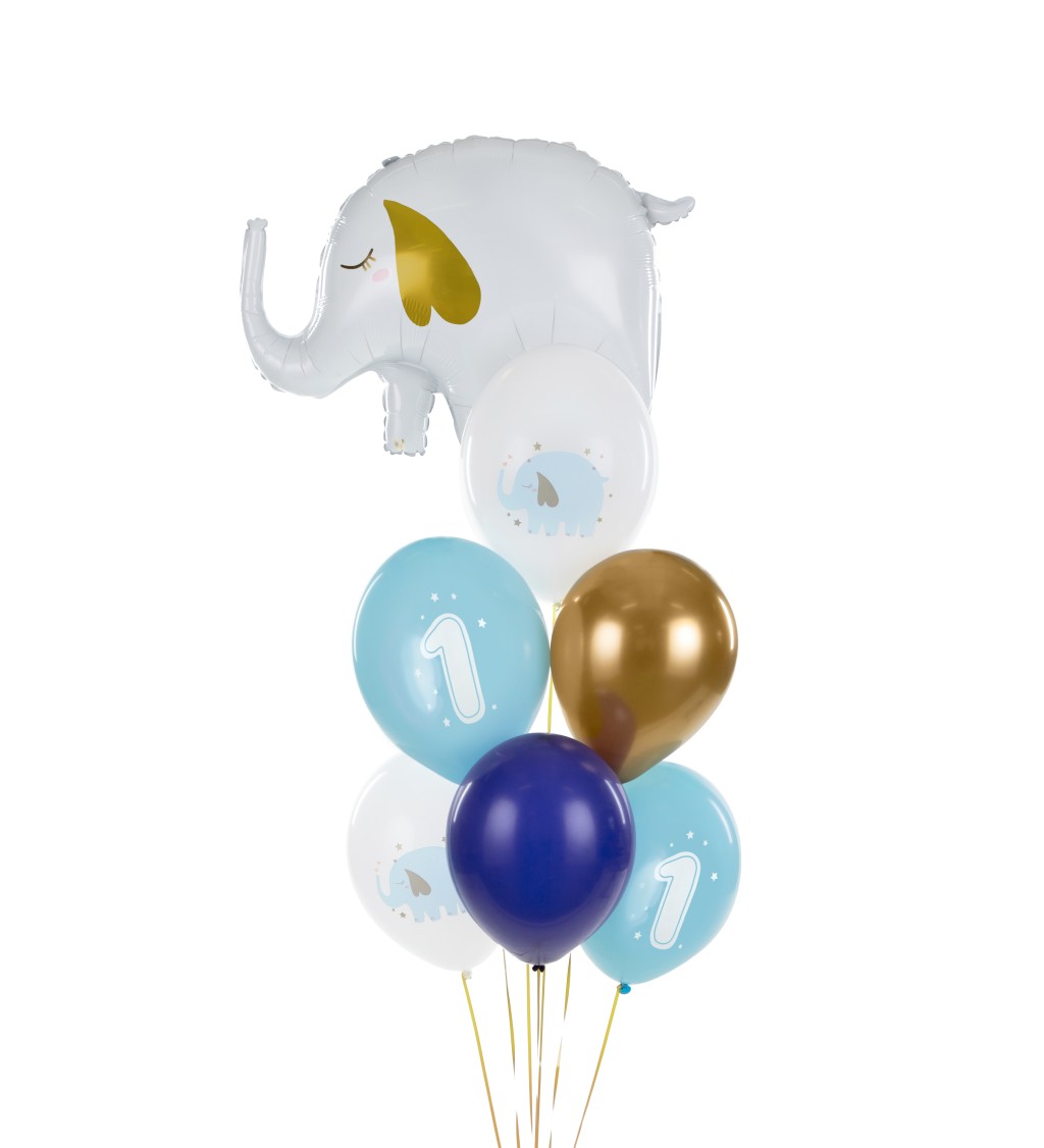 Mix balónků 1. narozeniny - modrý
