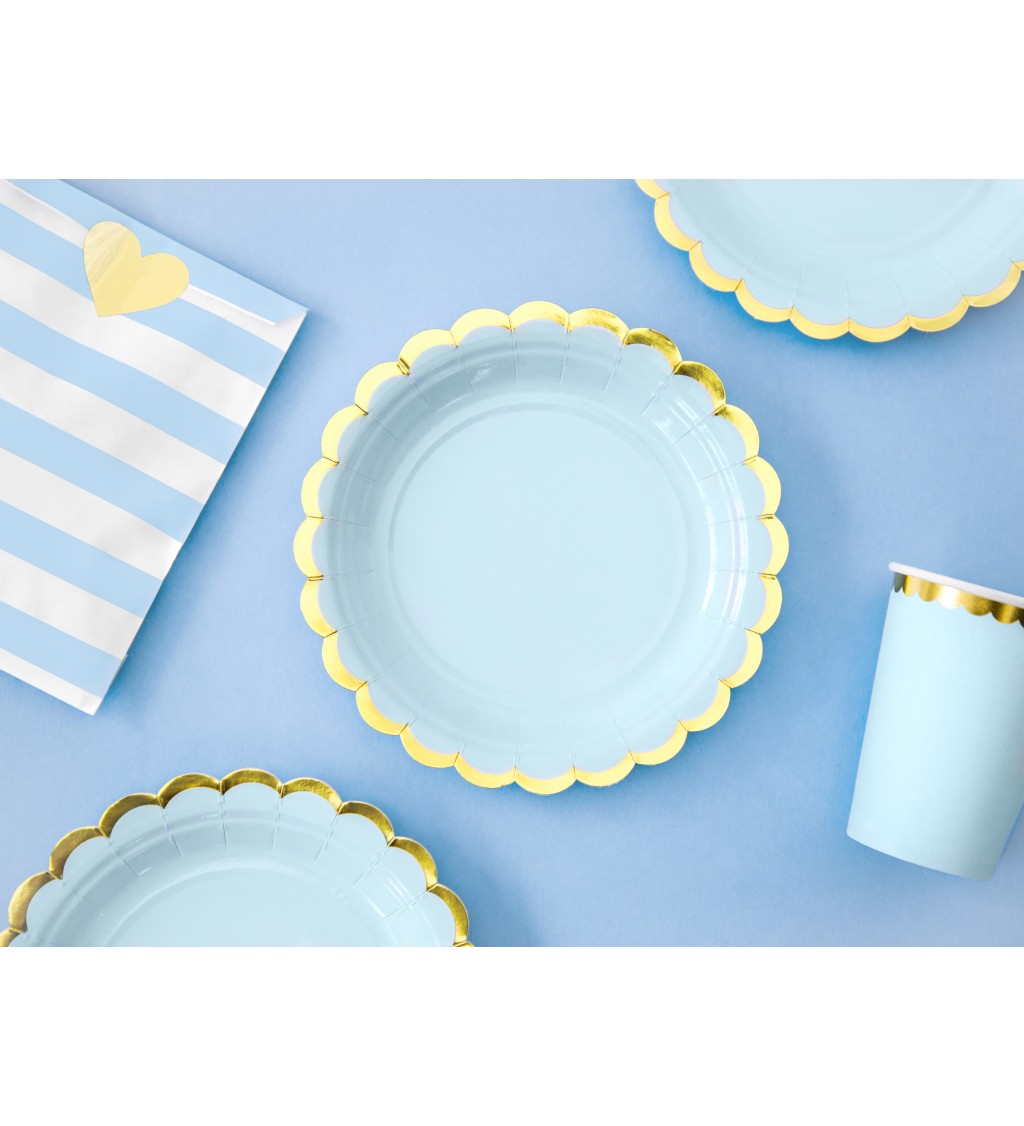 Papírové talíře - světle modré