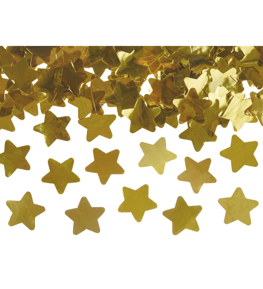 Zlaté konfety v podobě hvězd