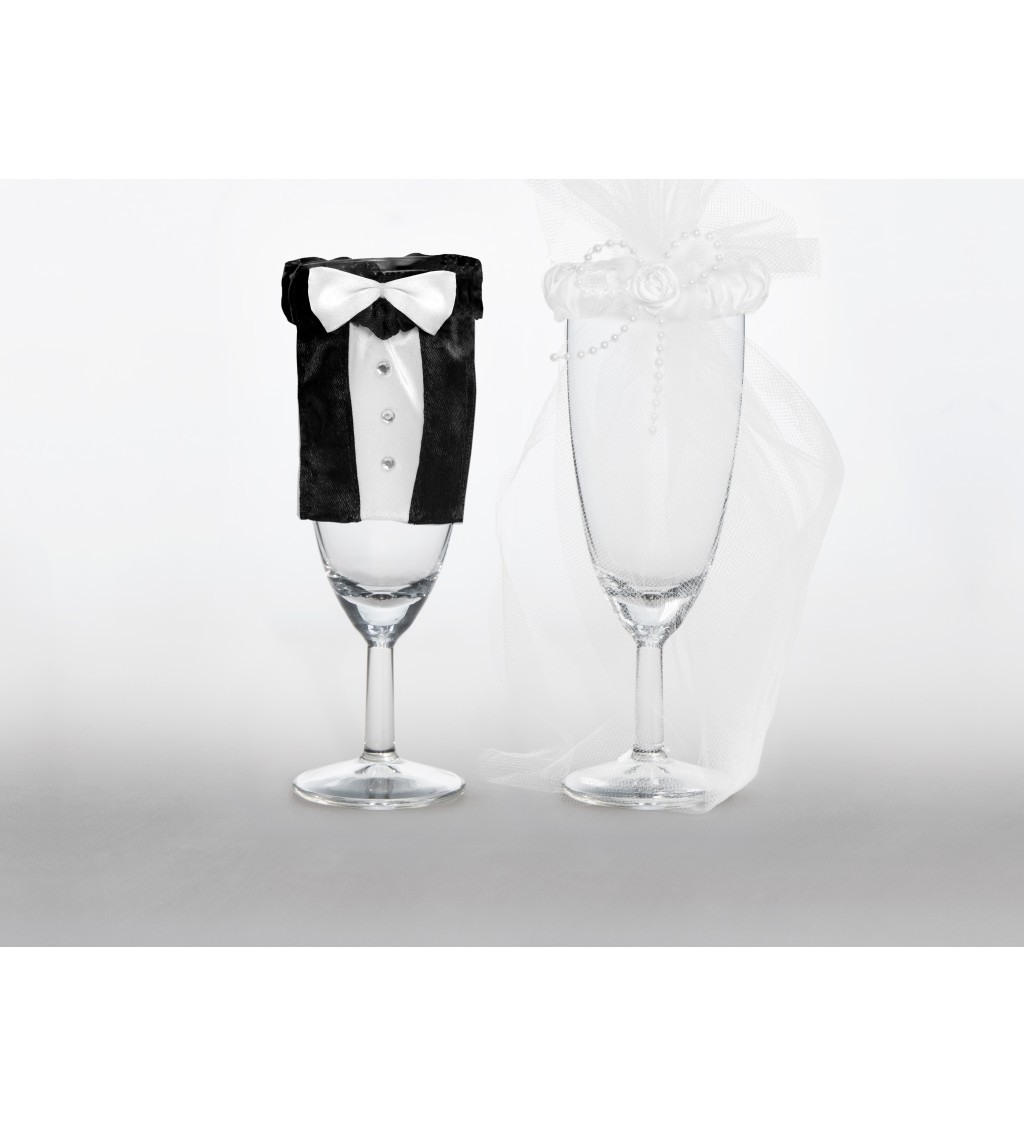 Ozdoba na svatební skleničky