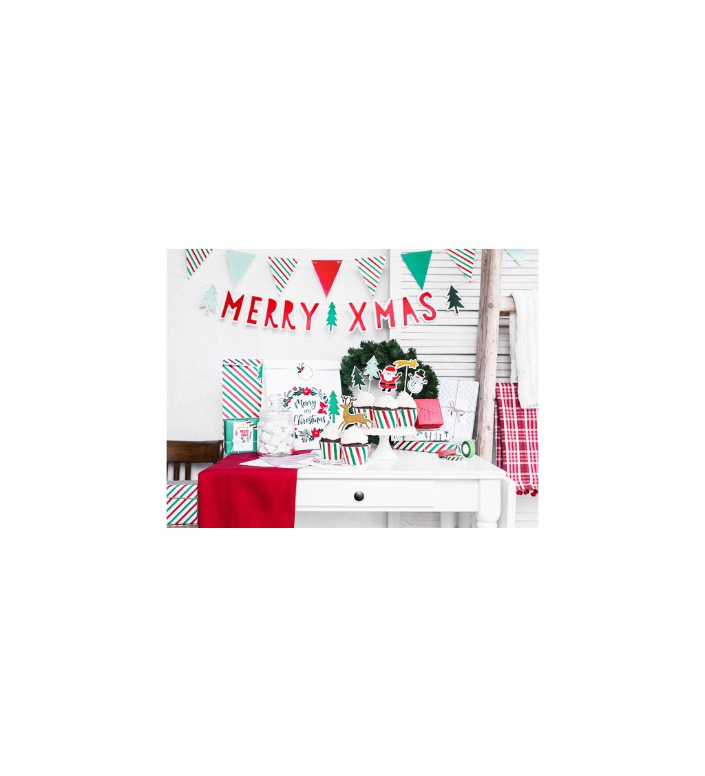 Papírové taštičky Merry Little Christmas - bílé