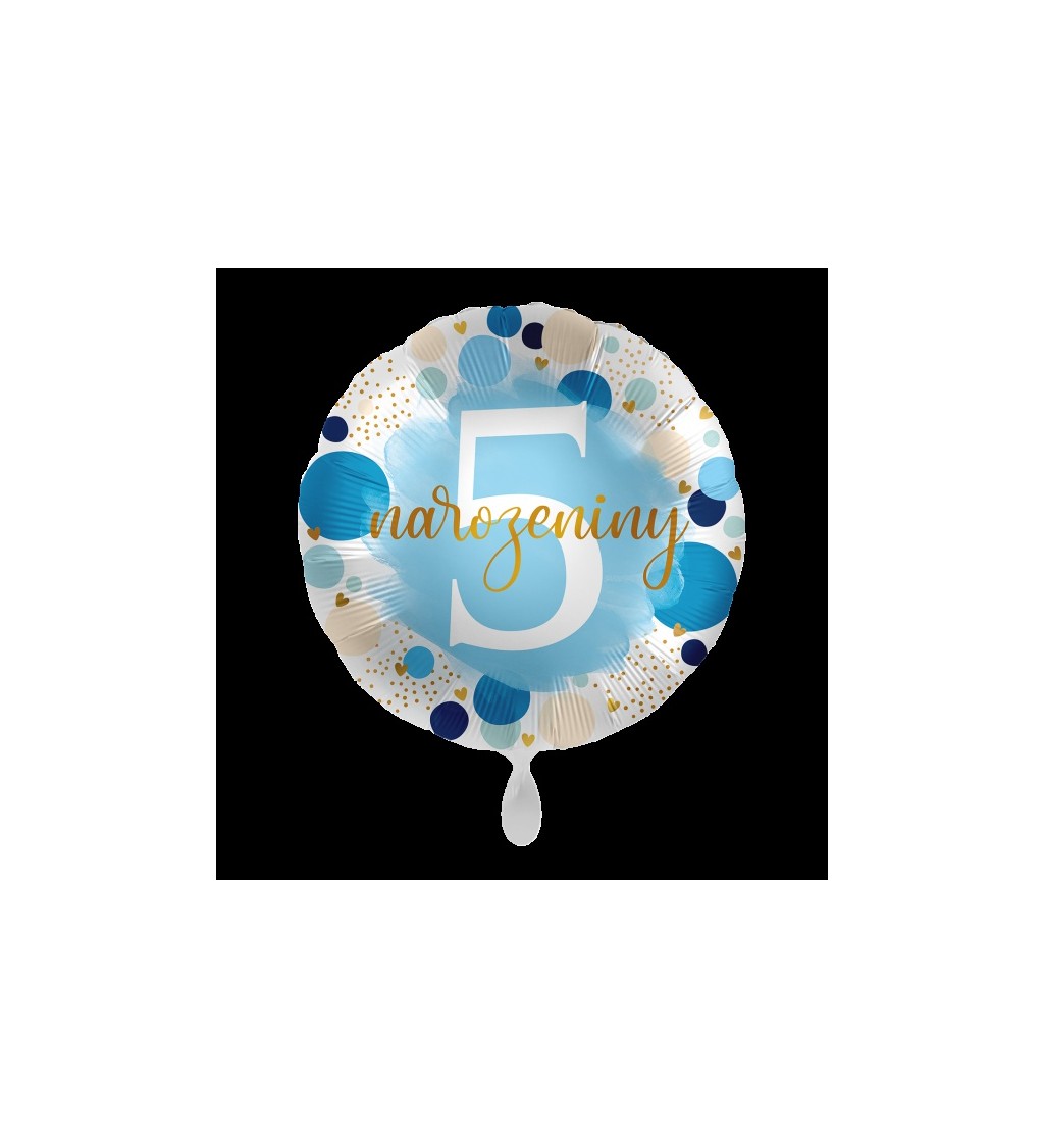 Modrý fóliový balonek 5. narozeniny