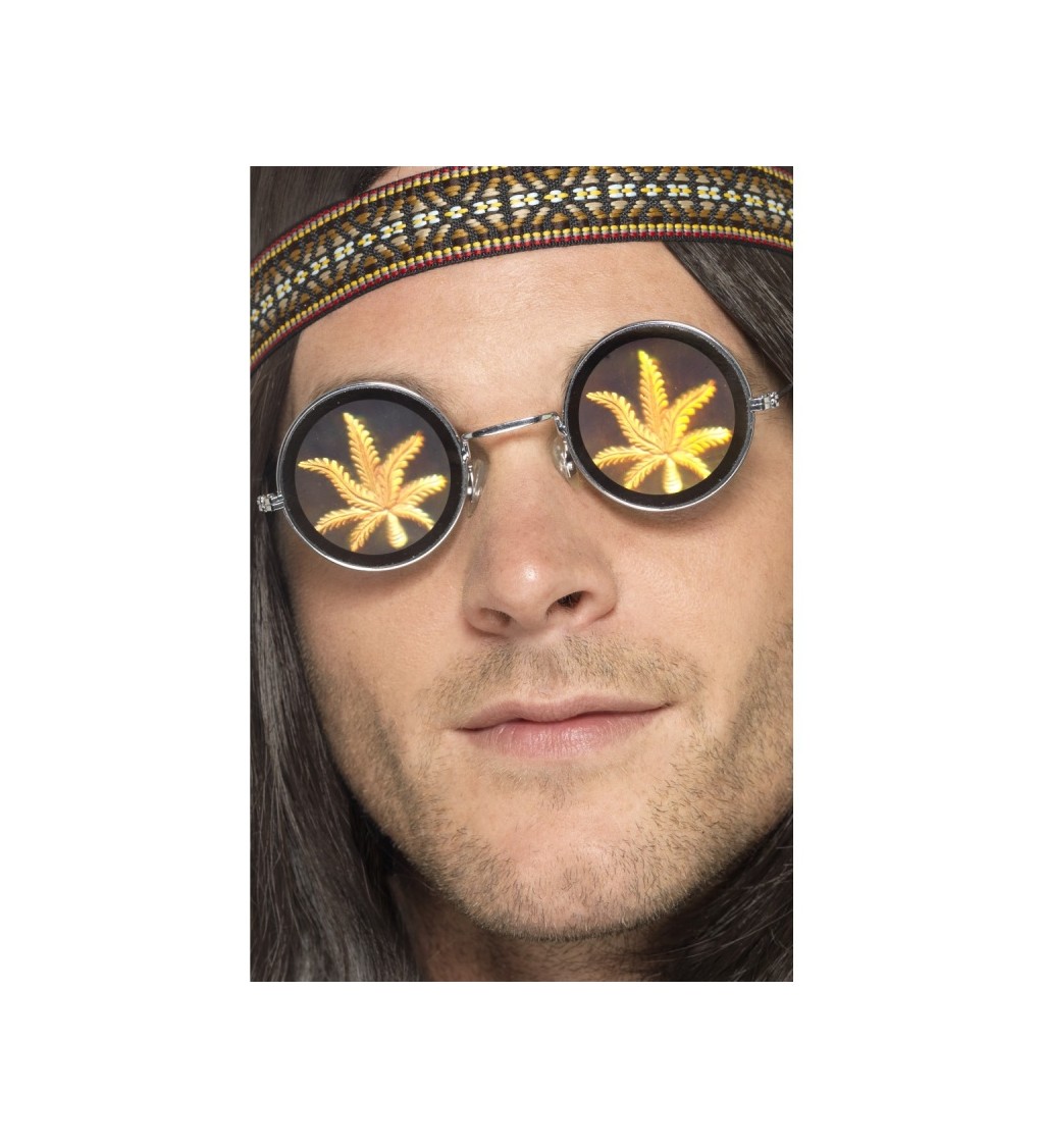 Kulaté brýle s marihuanou