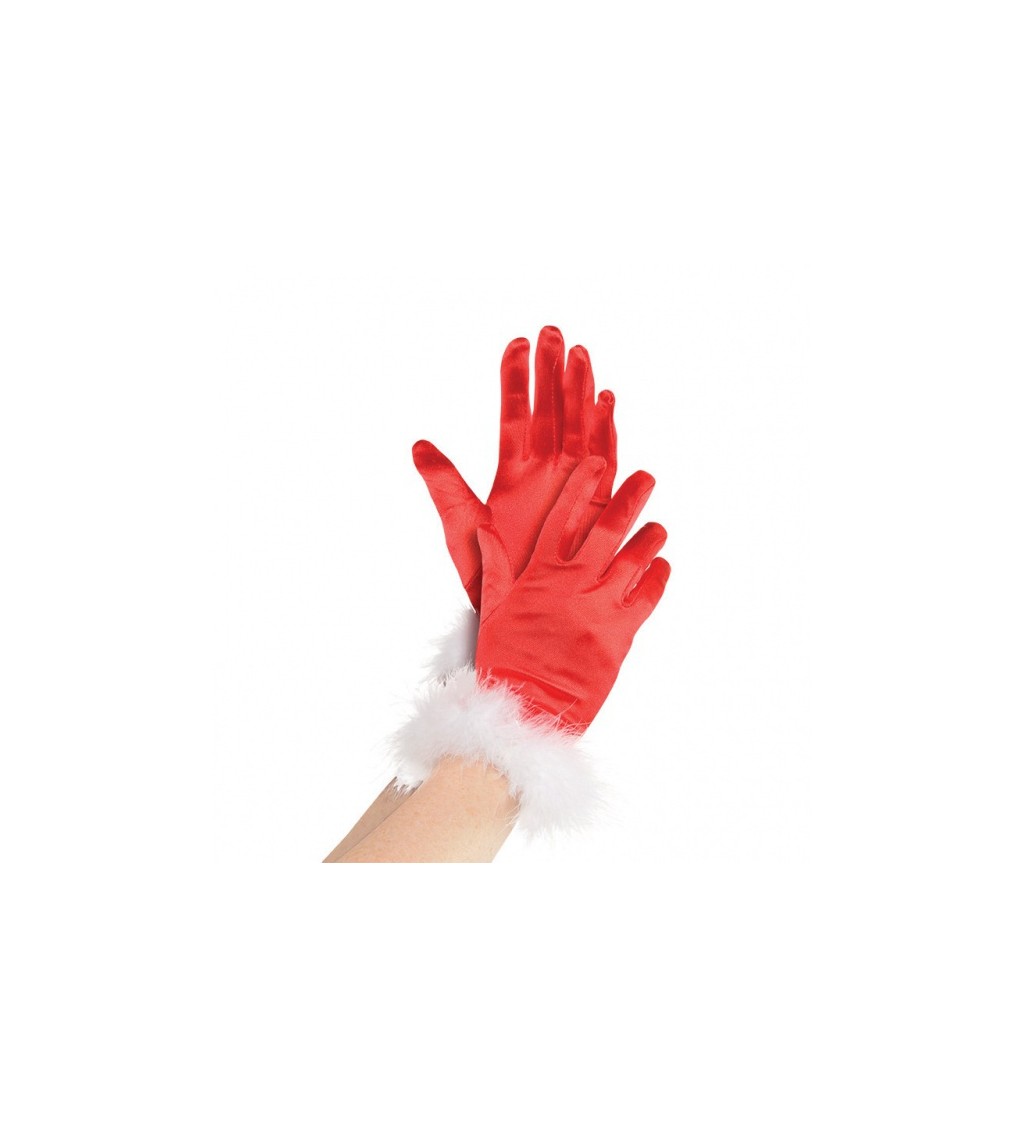 Červené rukavičky Mrs Clause 