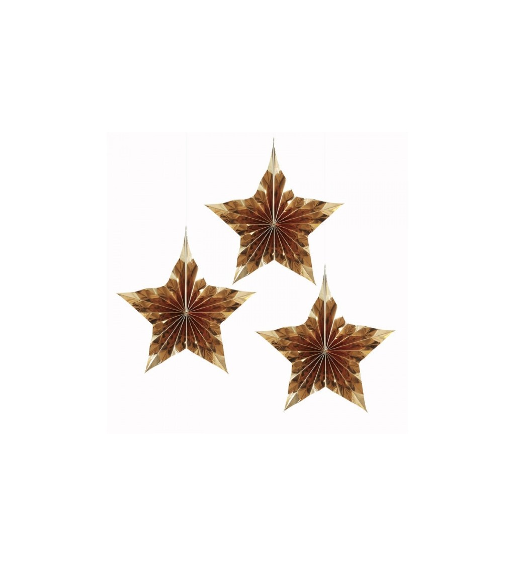 Metallic Star - zlaté rozetové hvězdy