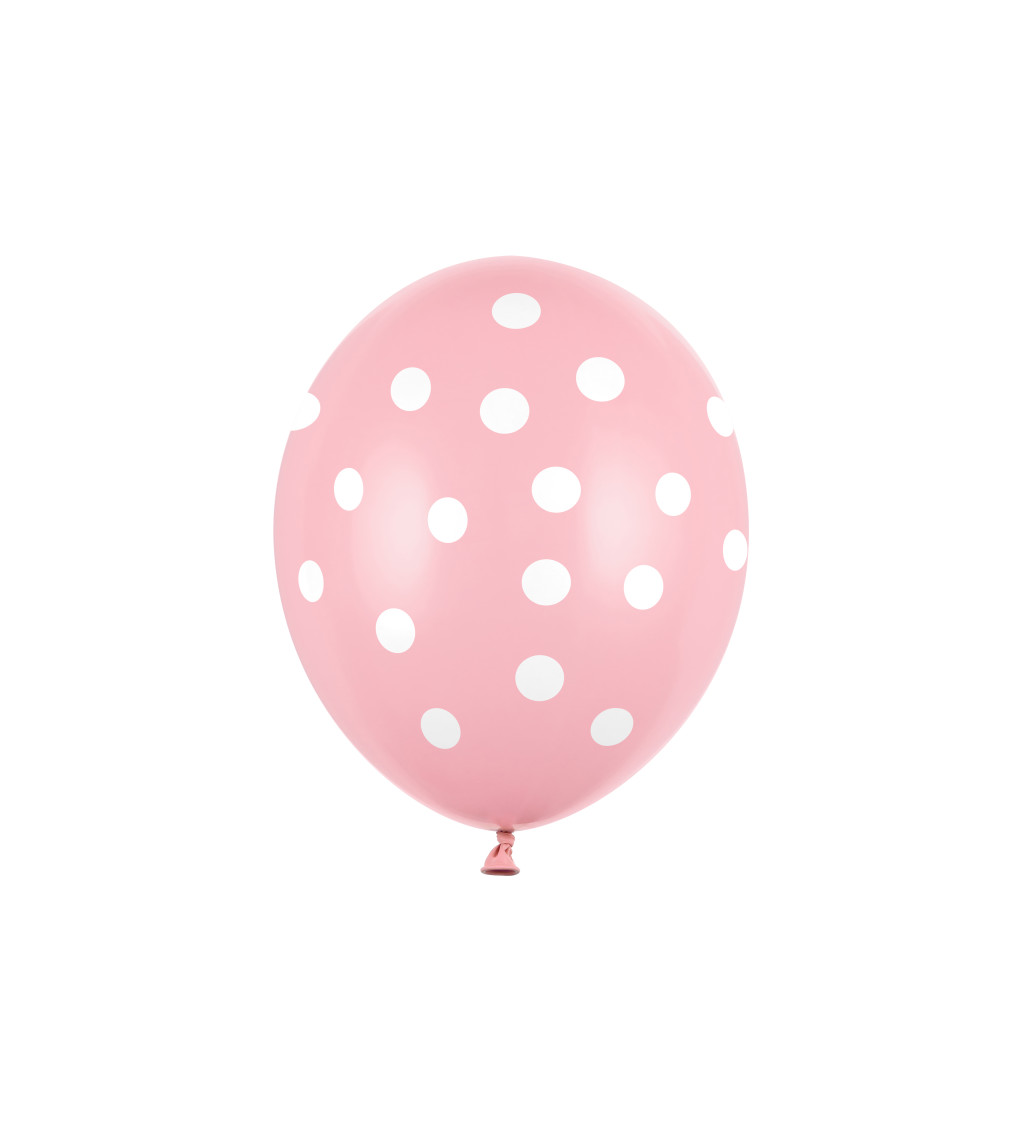 Balónky latexové - růžové s puntíky