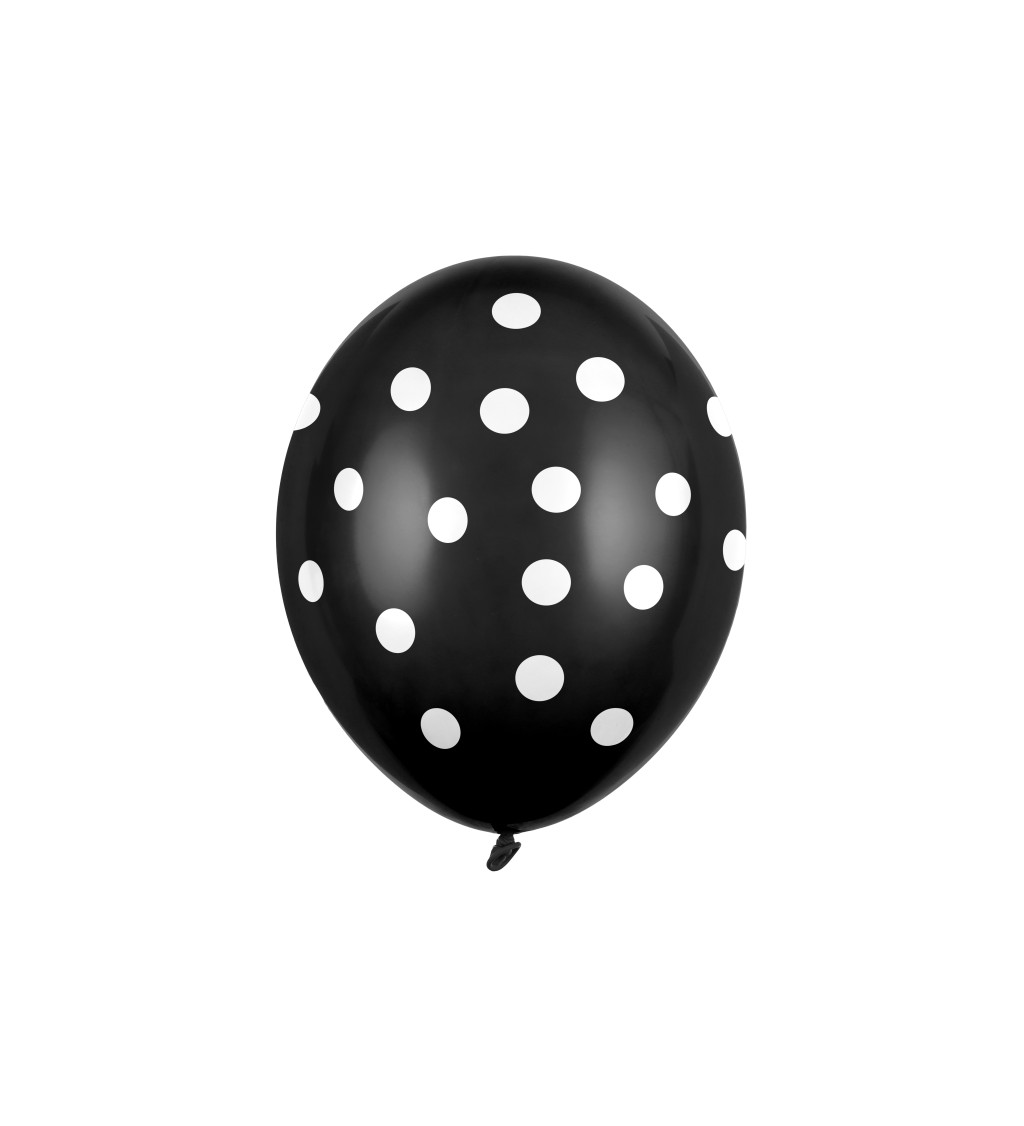 Latexový balónek - černá barva s puntíky