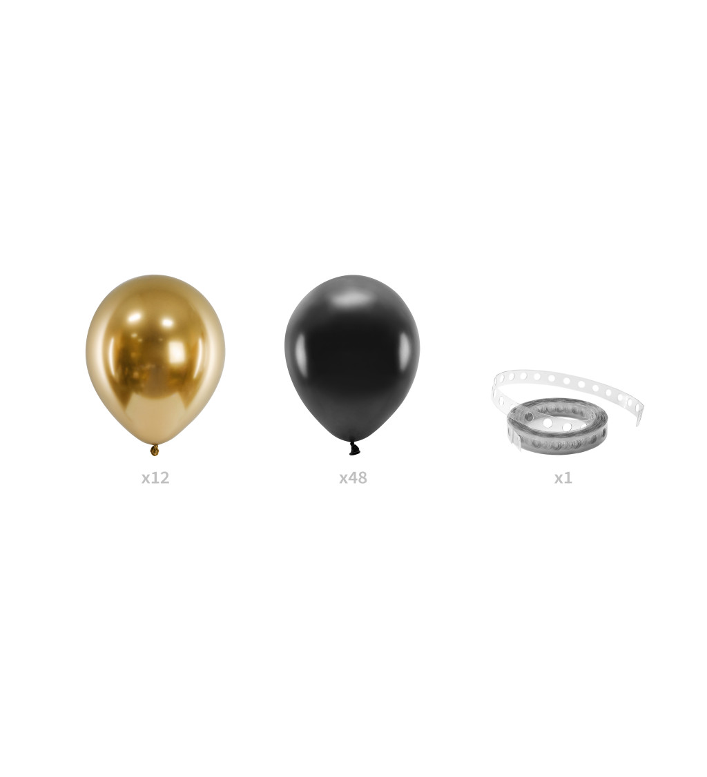 Girlanda z balónků - černo-zlatá