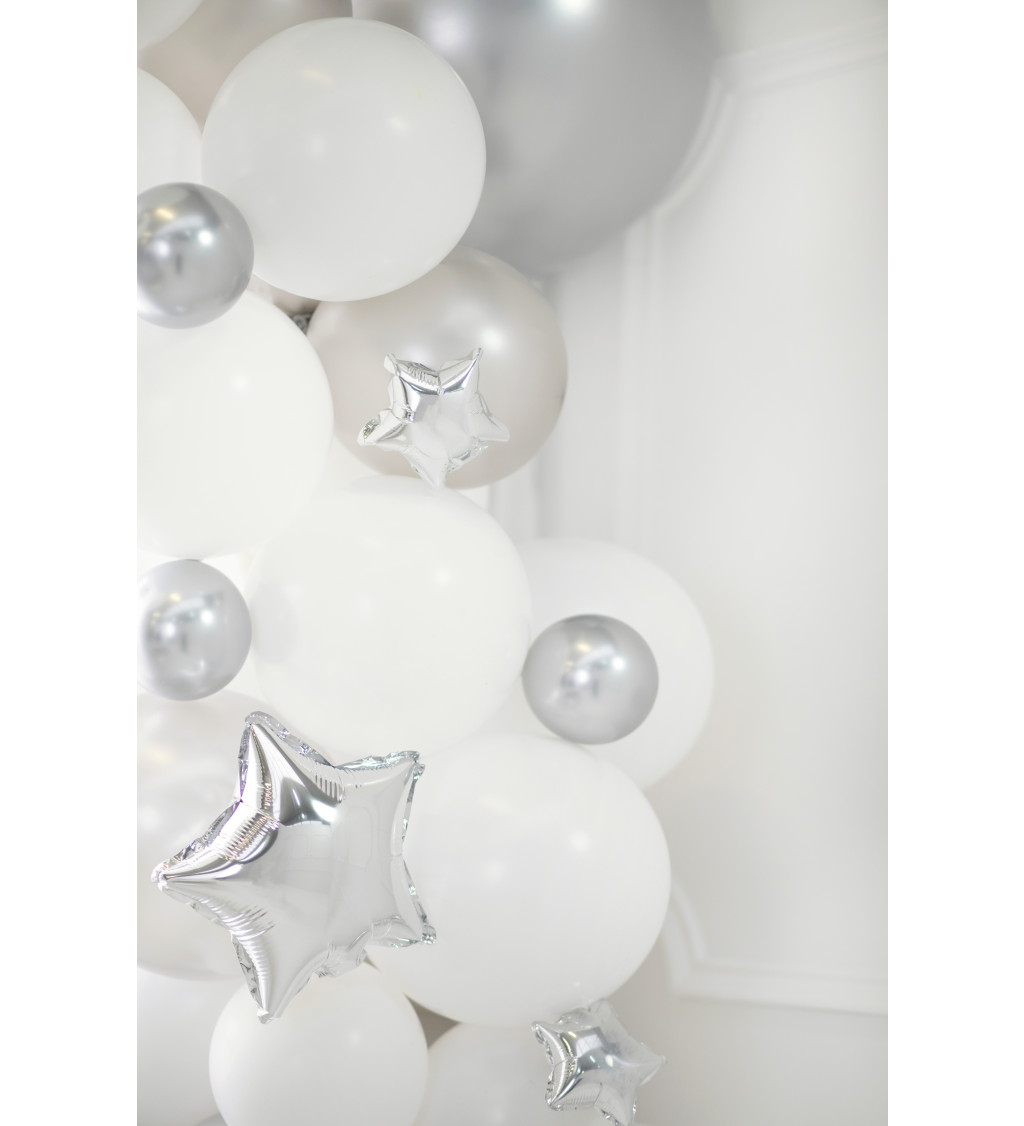 Fóliový balónek - stříbrná hvězda