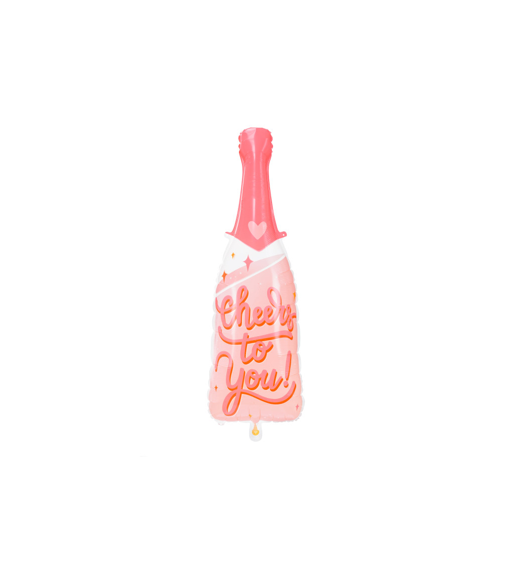 Fóliový balónek - růžové šampaňské