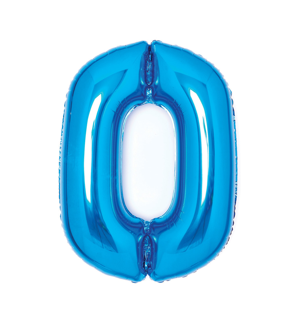 Modrý fóliový balónek čísla 0 - velký