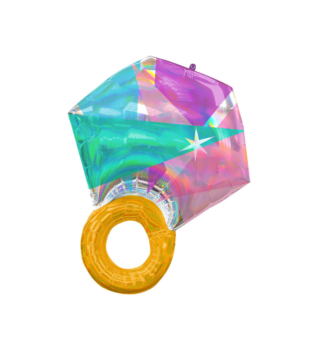 Balónek ve tvaru duhového diamantového prstenu