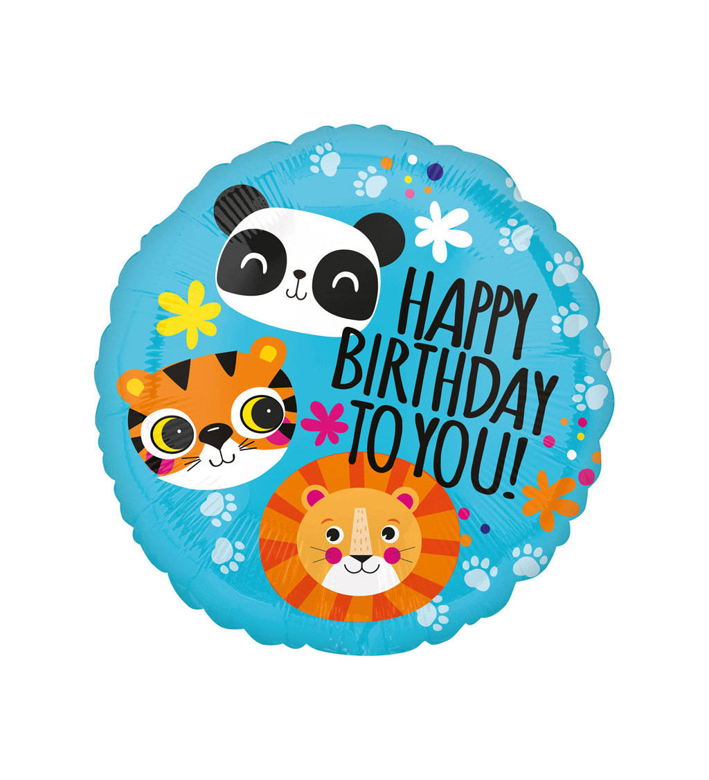 Fóliový balónek s tygrem, pandou a lvíčkem