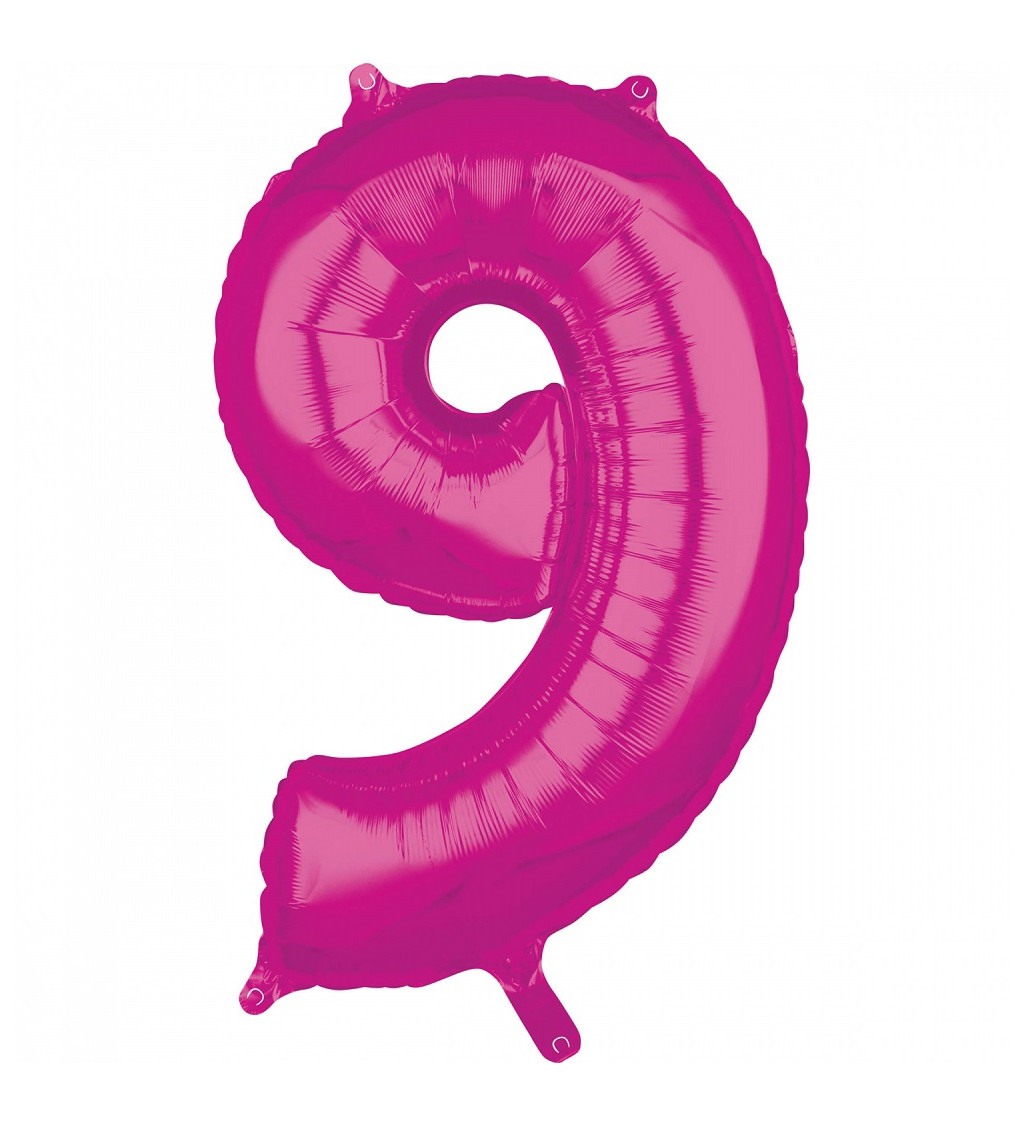 Fóliový balónek - růžové číslo 9