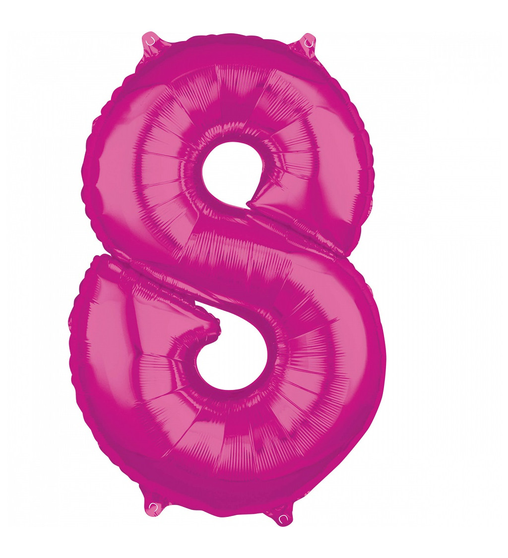 Fóliový balónek - růžové číslo 8
