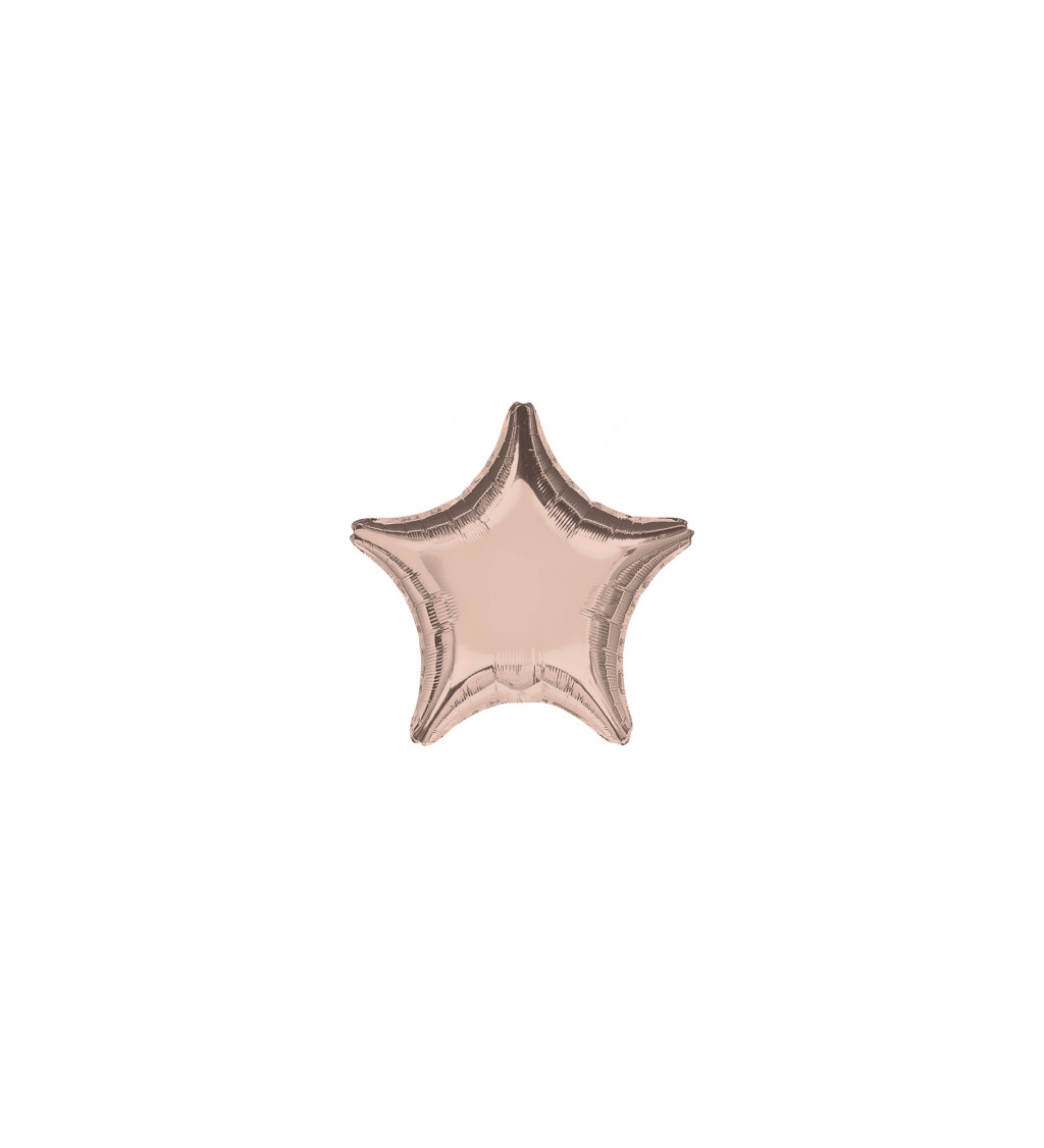Fóliový balónek - růžové zlatá hvězda
