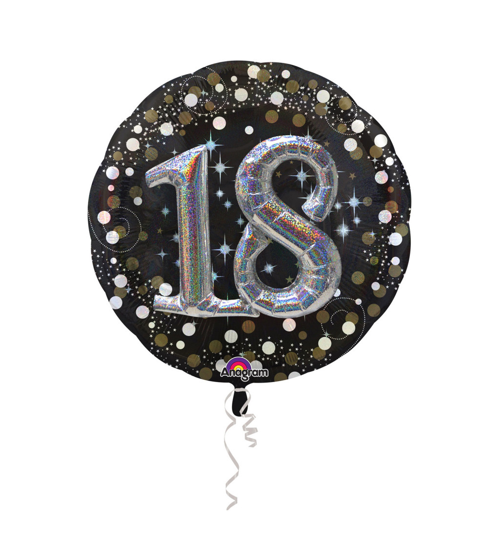 Velký fóliový balónek s číslem 18