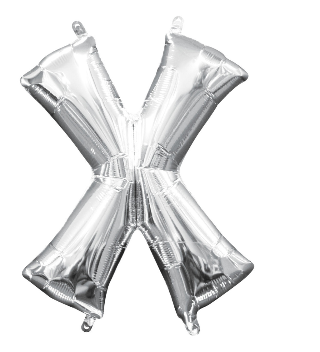 Fóliový balónek - stříbrné X
