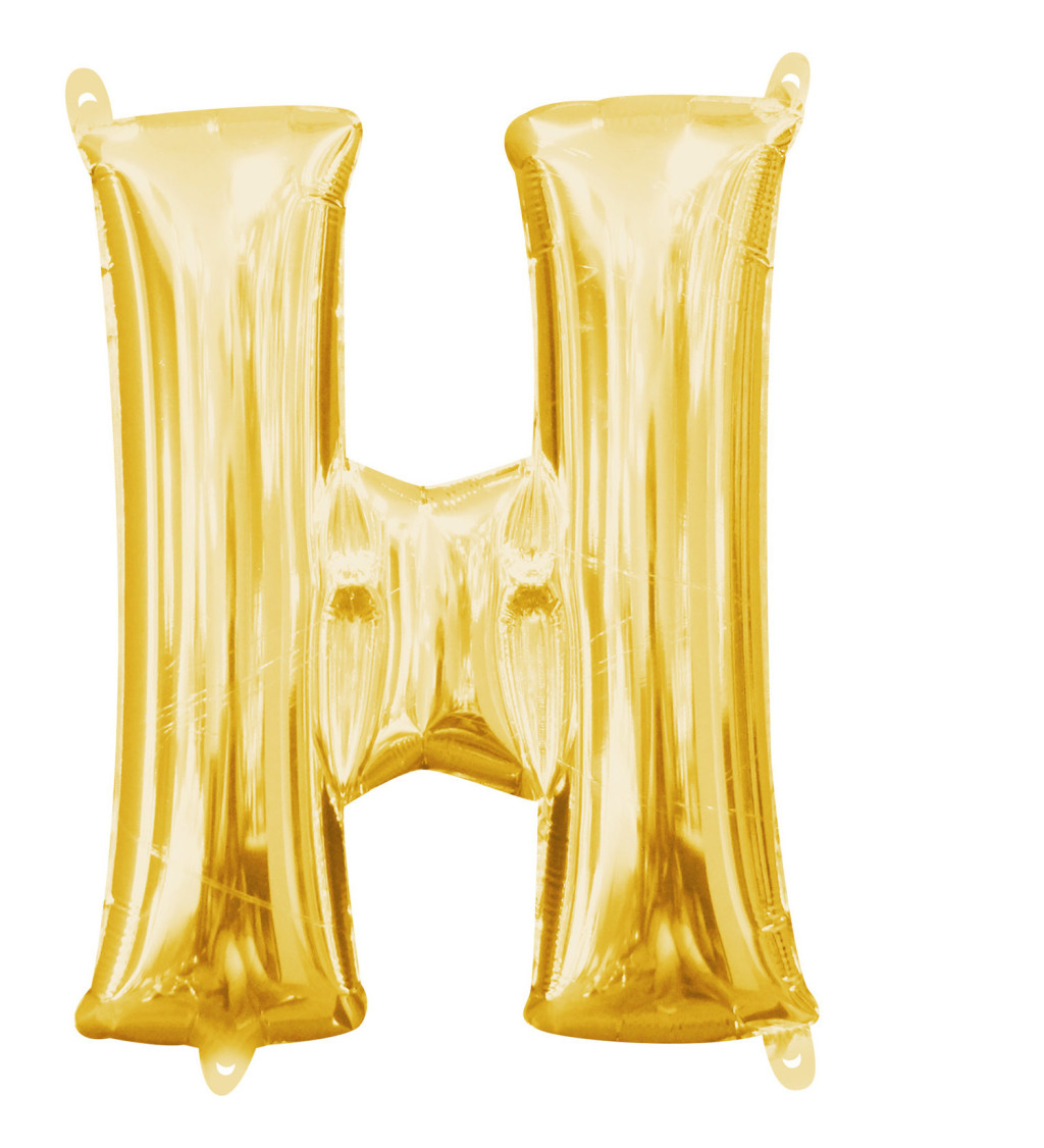 Zlatý fóliový balónek "H" - malý