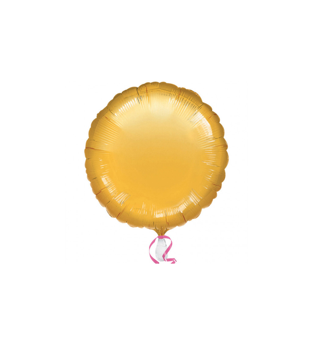 Fóliový balónek - zlatý, kulatý