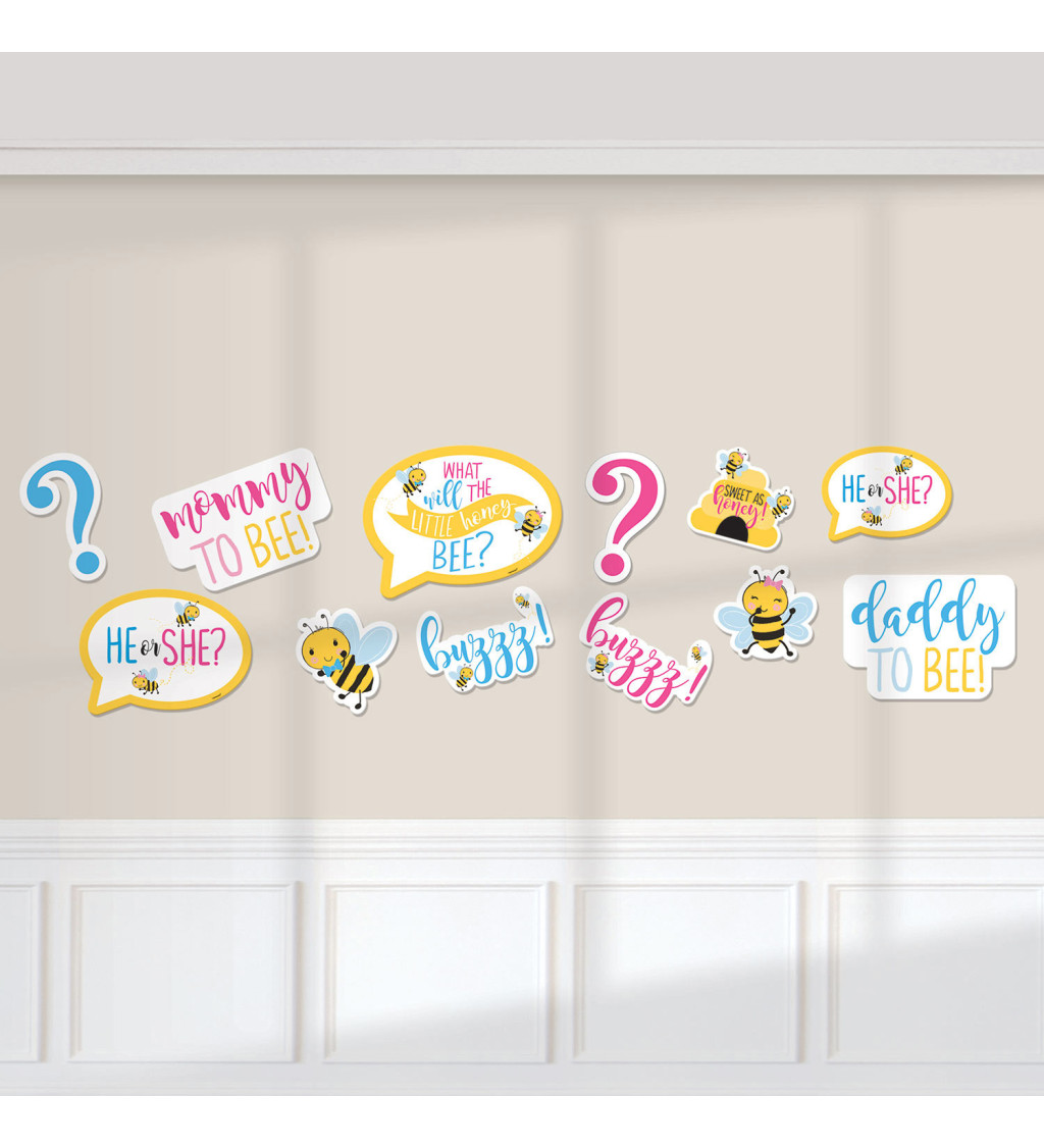 Papírové dekorace na baby shower - Honey Bee