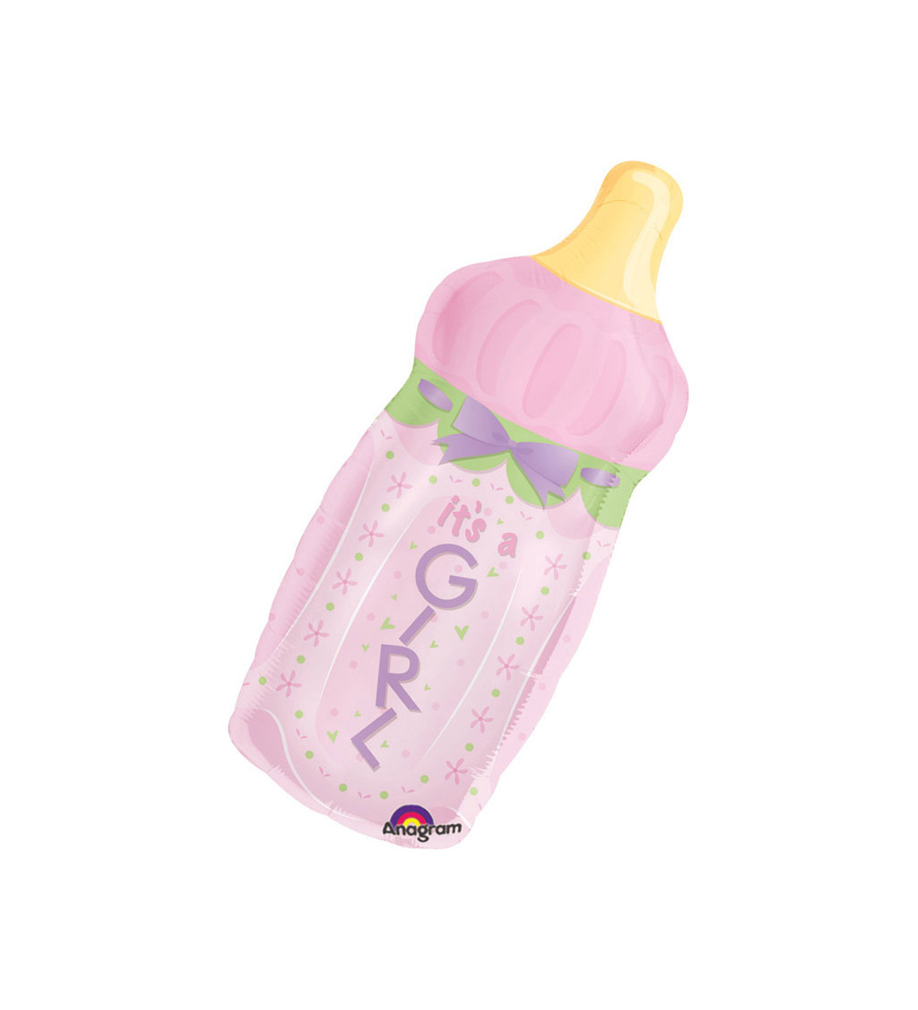 Fóliový balónek - tvar lahvičky s nápisem "It´s a GIRL"