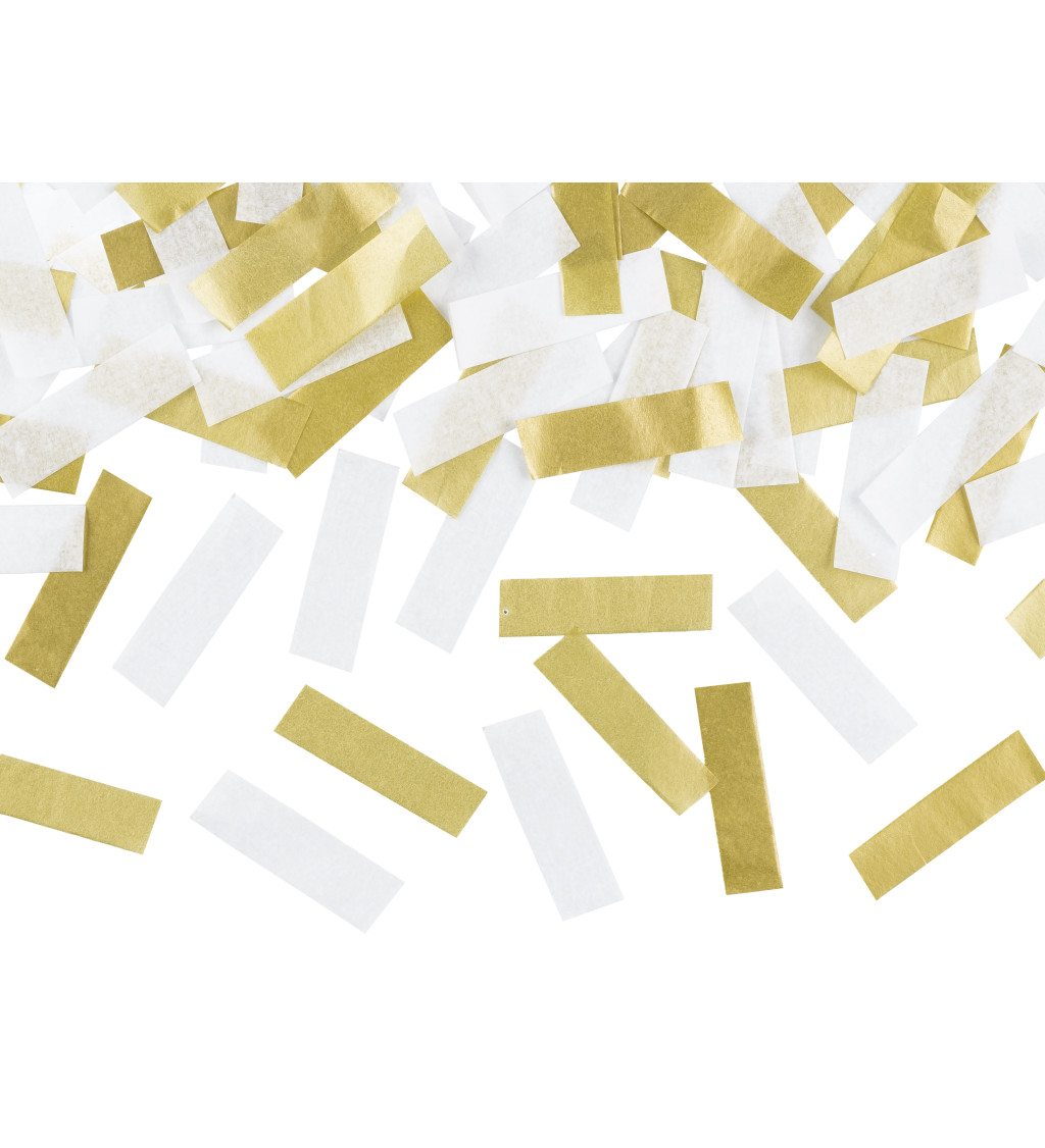 Zlaté a bílé proužky - Vystřelovací konfety