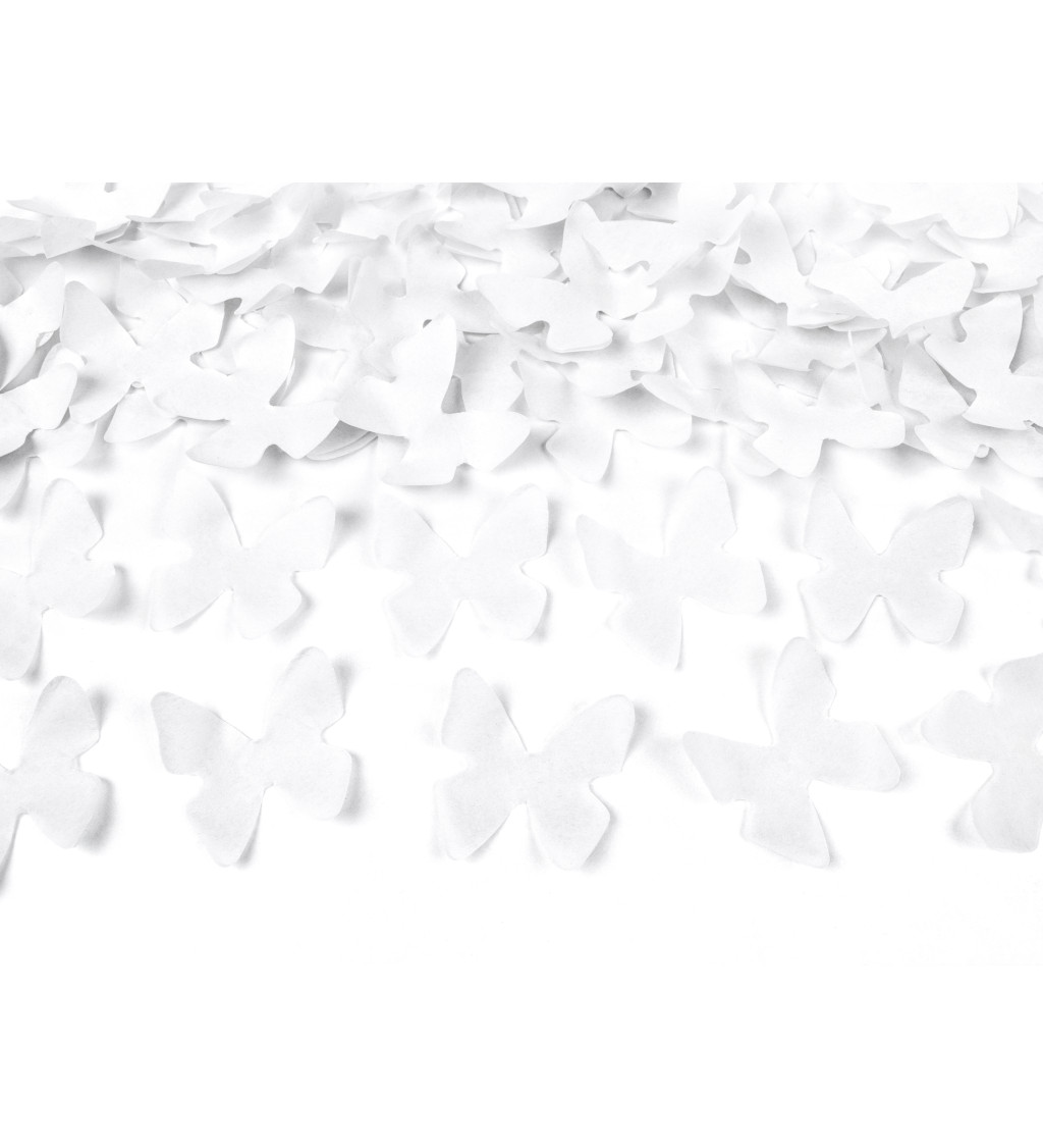 Vystřelovací konfety - bílý motýl