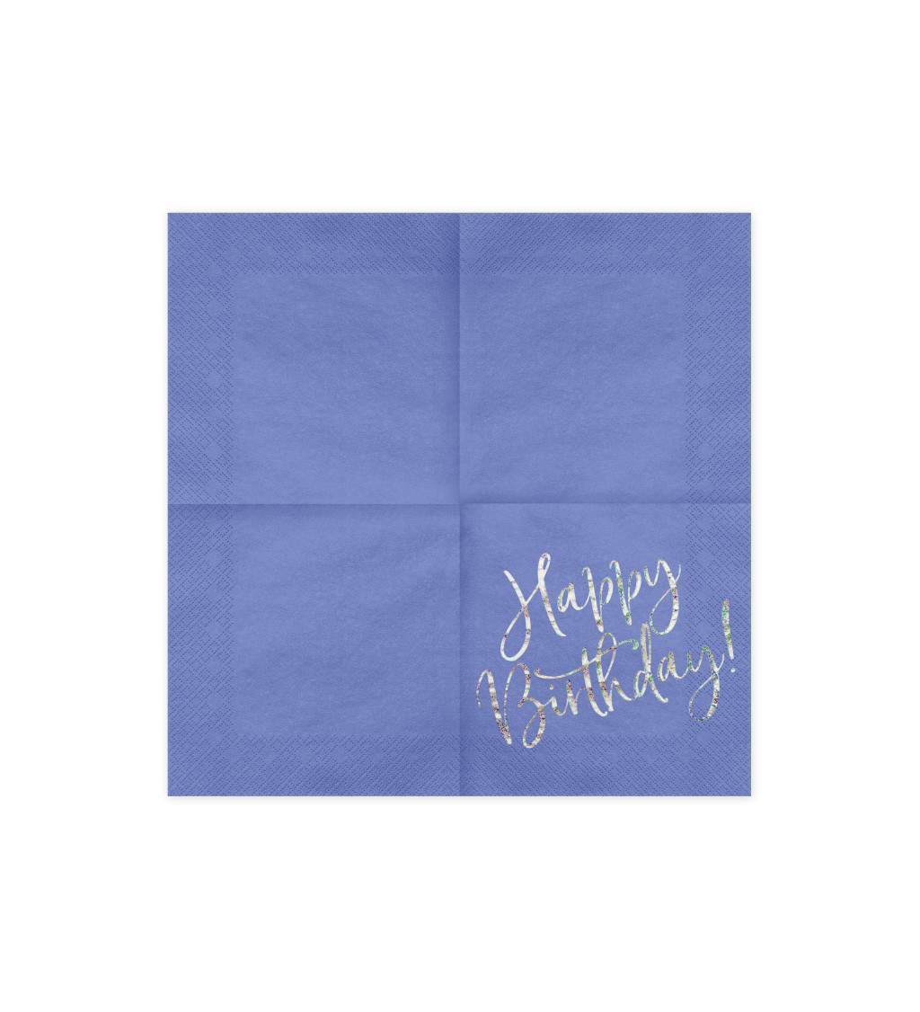 Ubrousky Happy Birthday - světle modrý