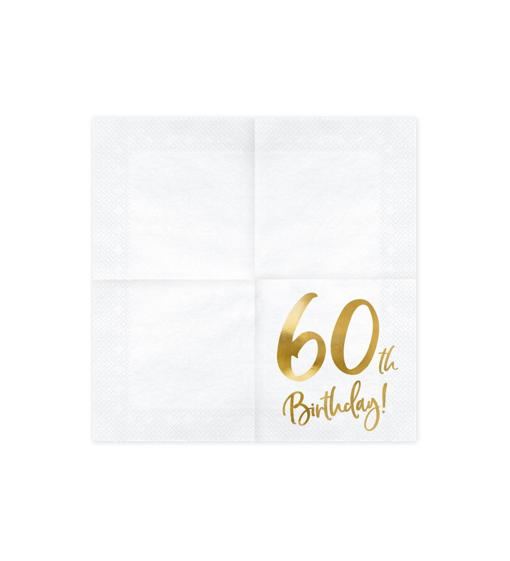 Bílé ubrousky 60th Birthday