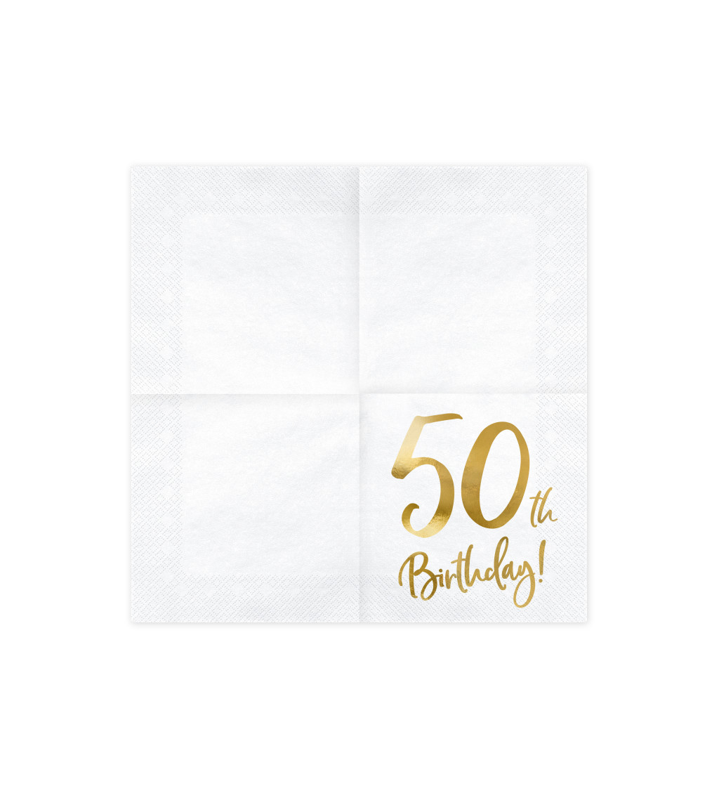 Bílé ubrousky 50th Birthday