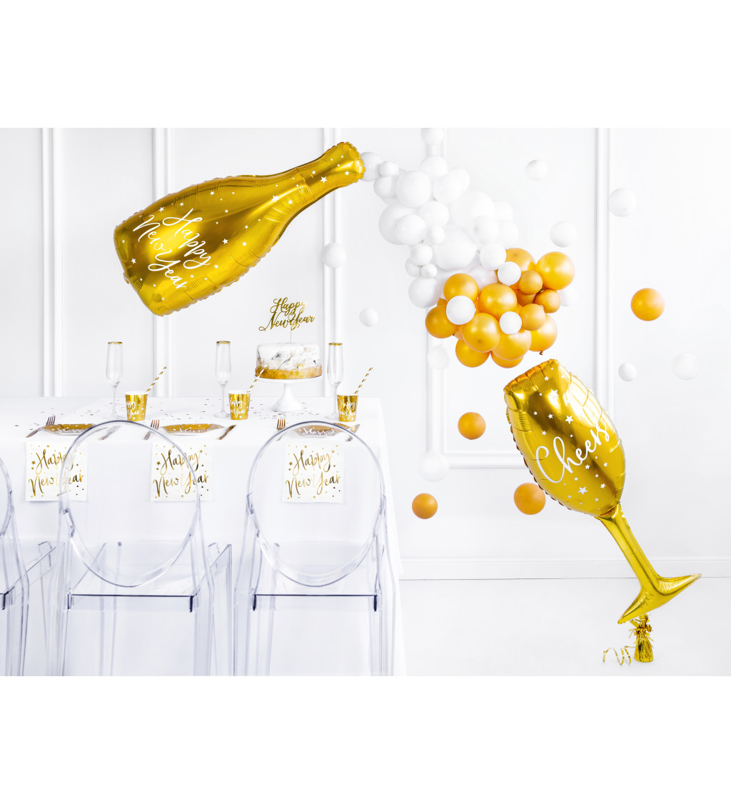 Fóliový balónek Zlaté šampaňské