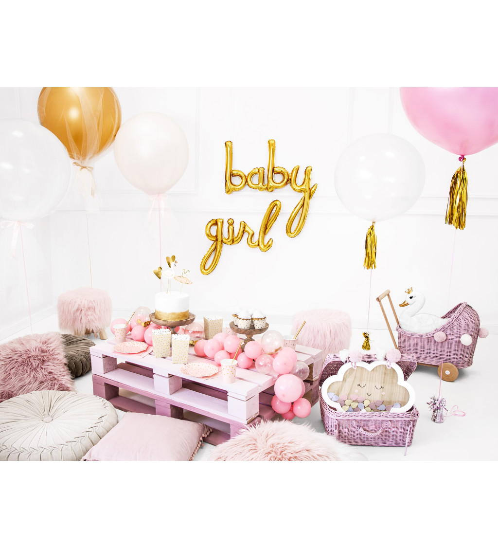 Fóliový balónek - zlatý nápis "baby"