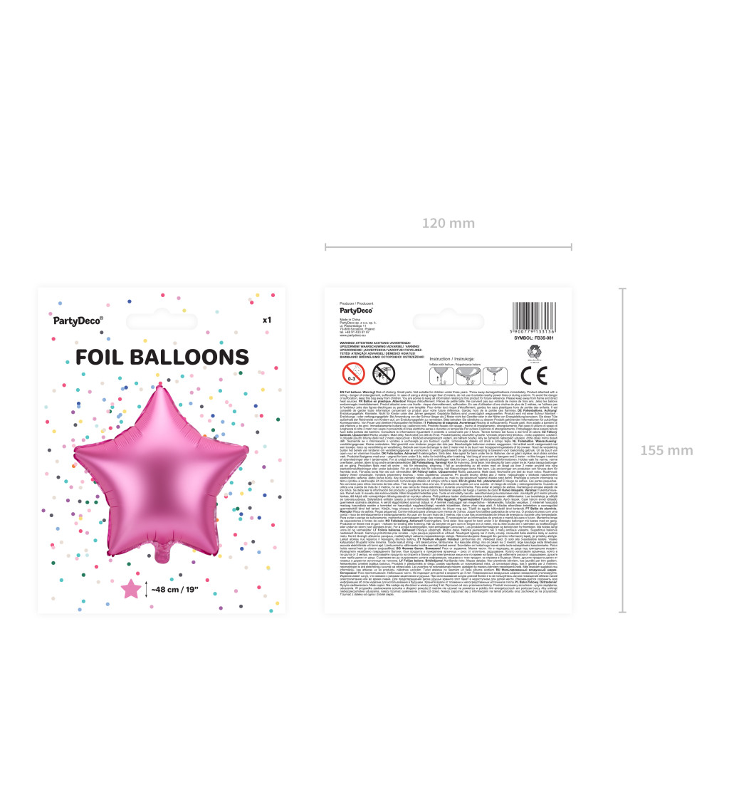 Růžová hvězdička - balón