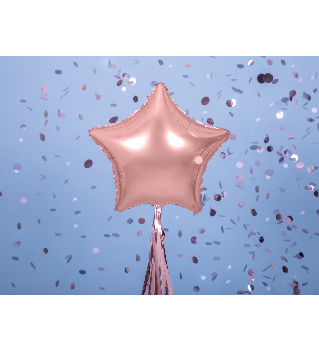Fóliový balónek hvězda - rose-gold