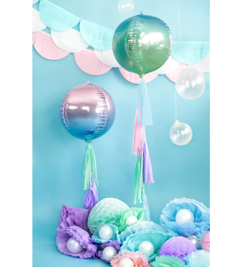 Zelenomodrý fóliový balónek