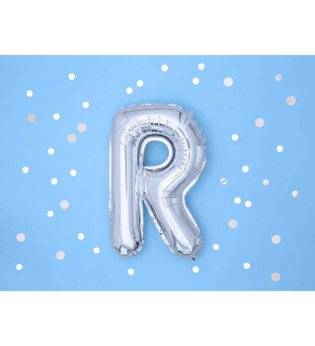 Fóliový balónek - stříbrné písmeno R