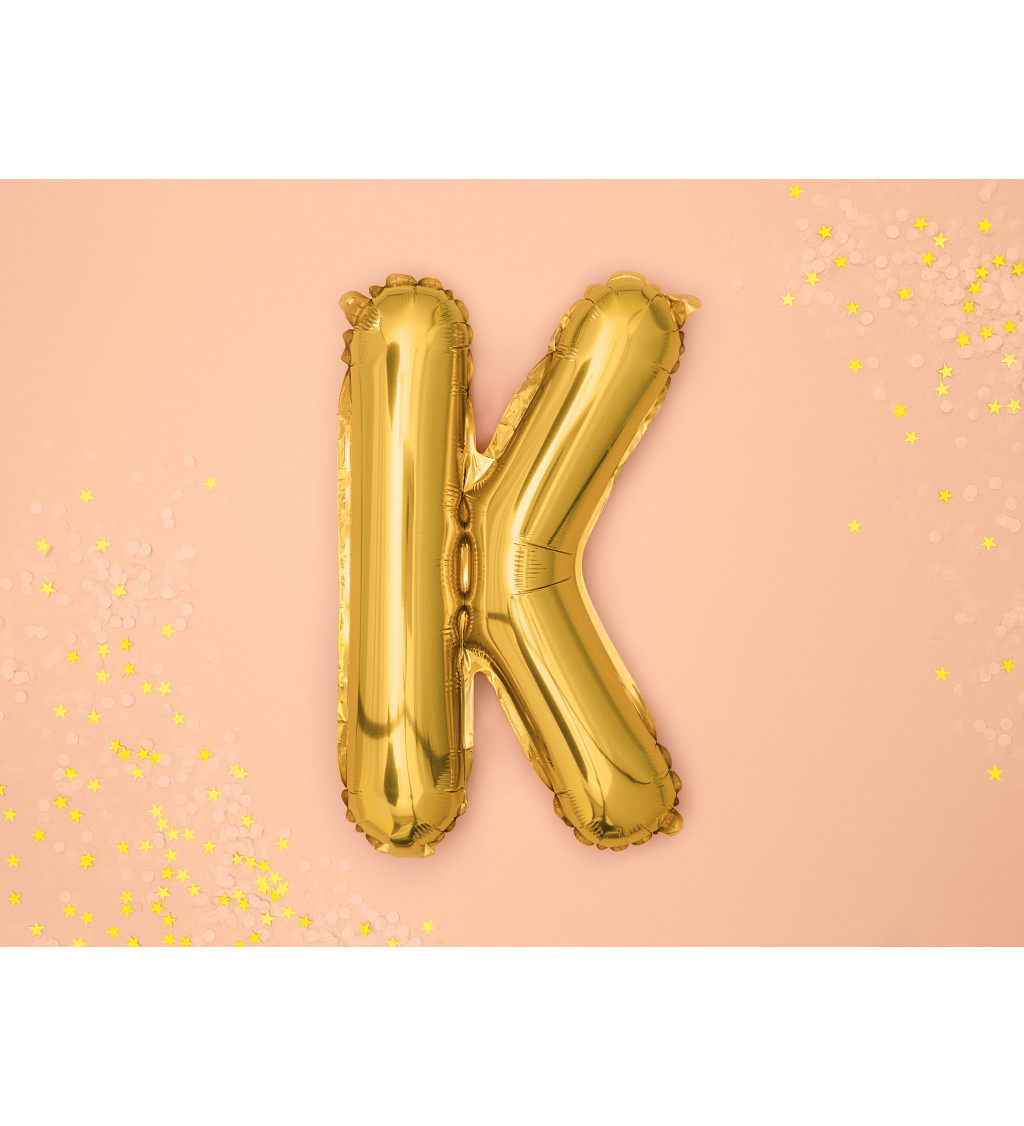 Fóliový balónek - zlaté písmeno K