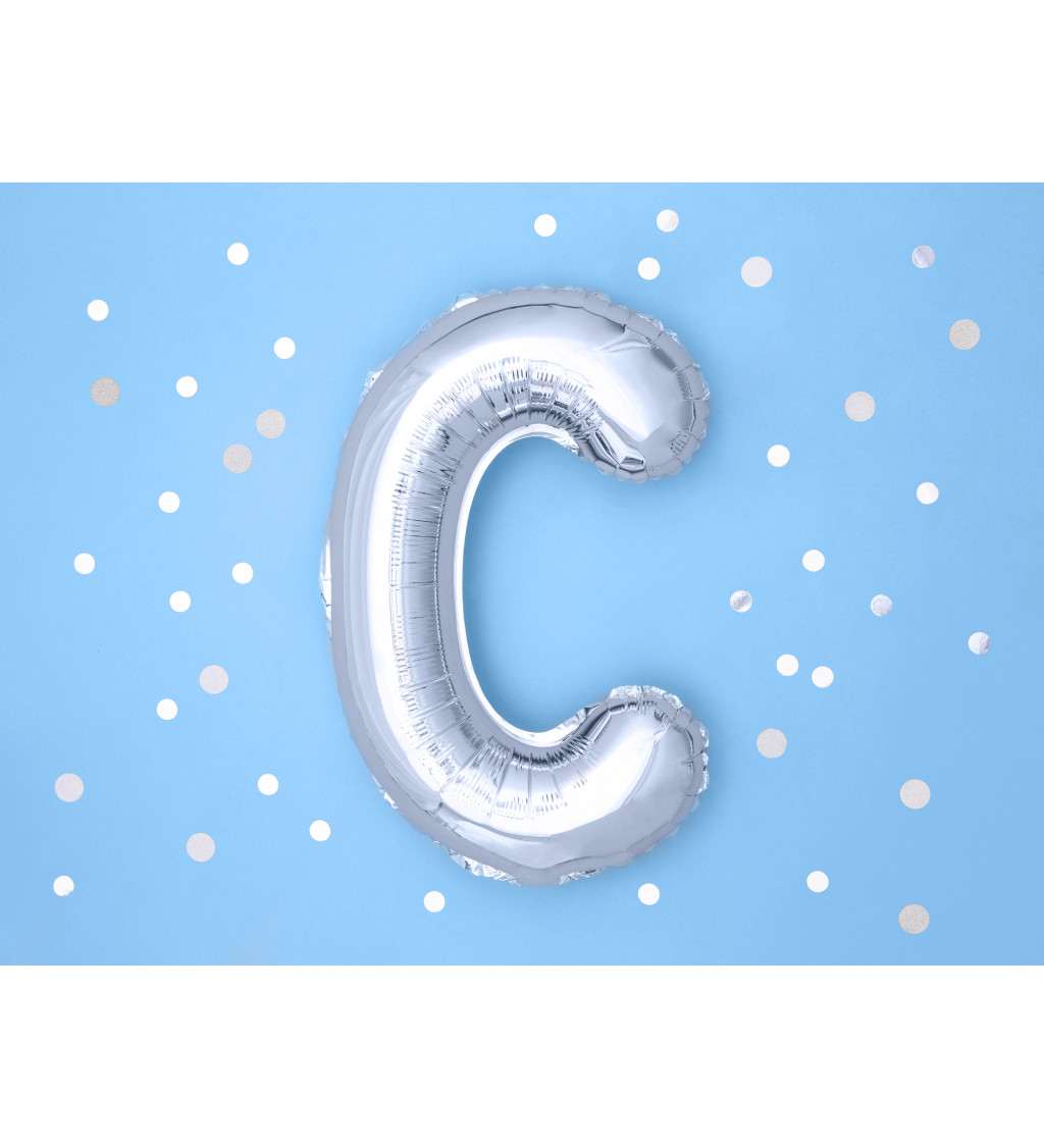 Fóliový balónek - stříbrné písmeno C